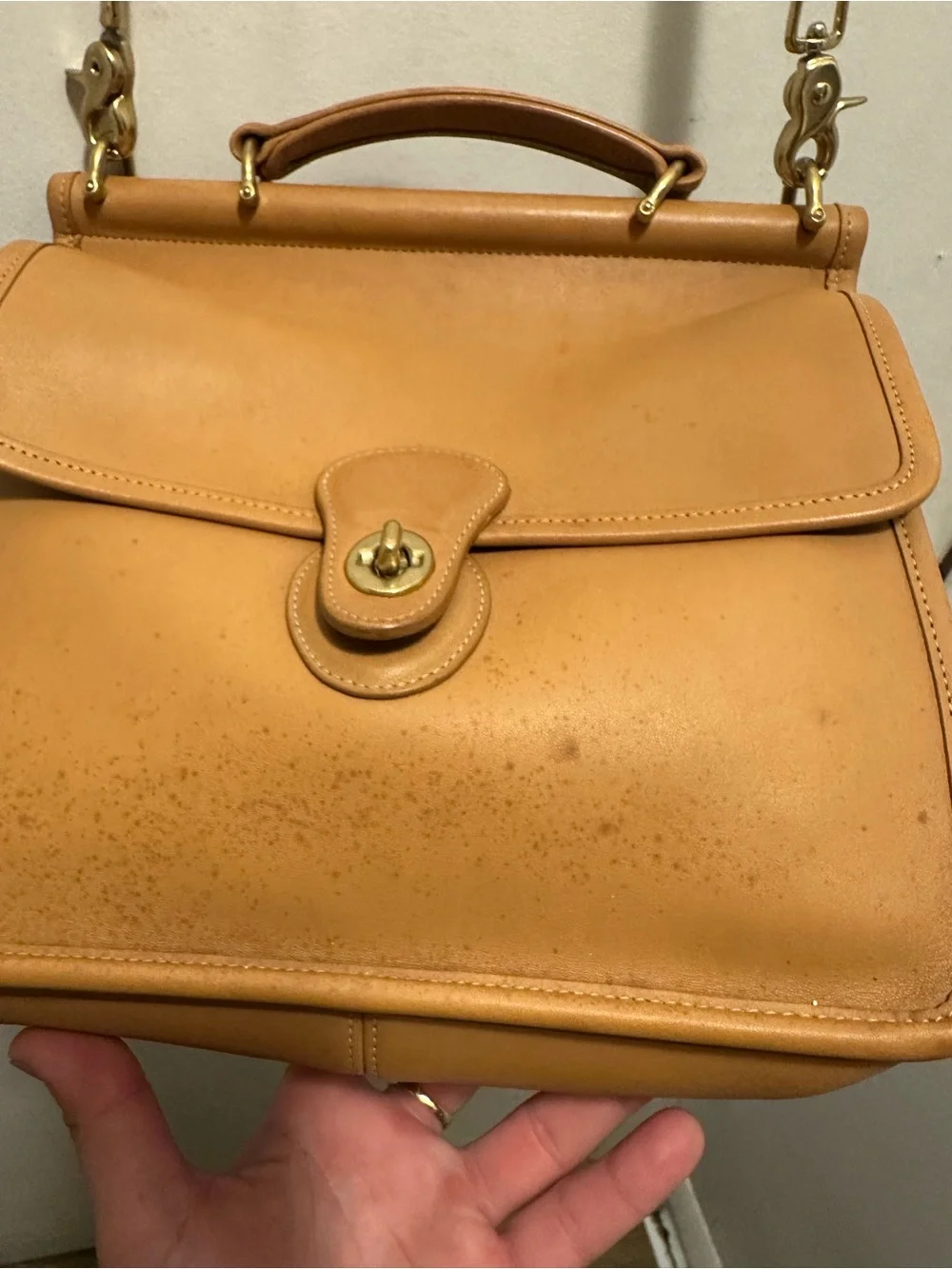 Vintage Coach 9927 British Tan Court Briefcase Messenger Bag USA Leather